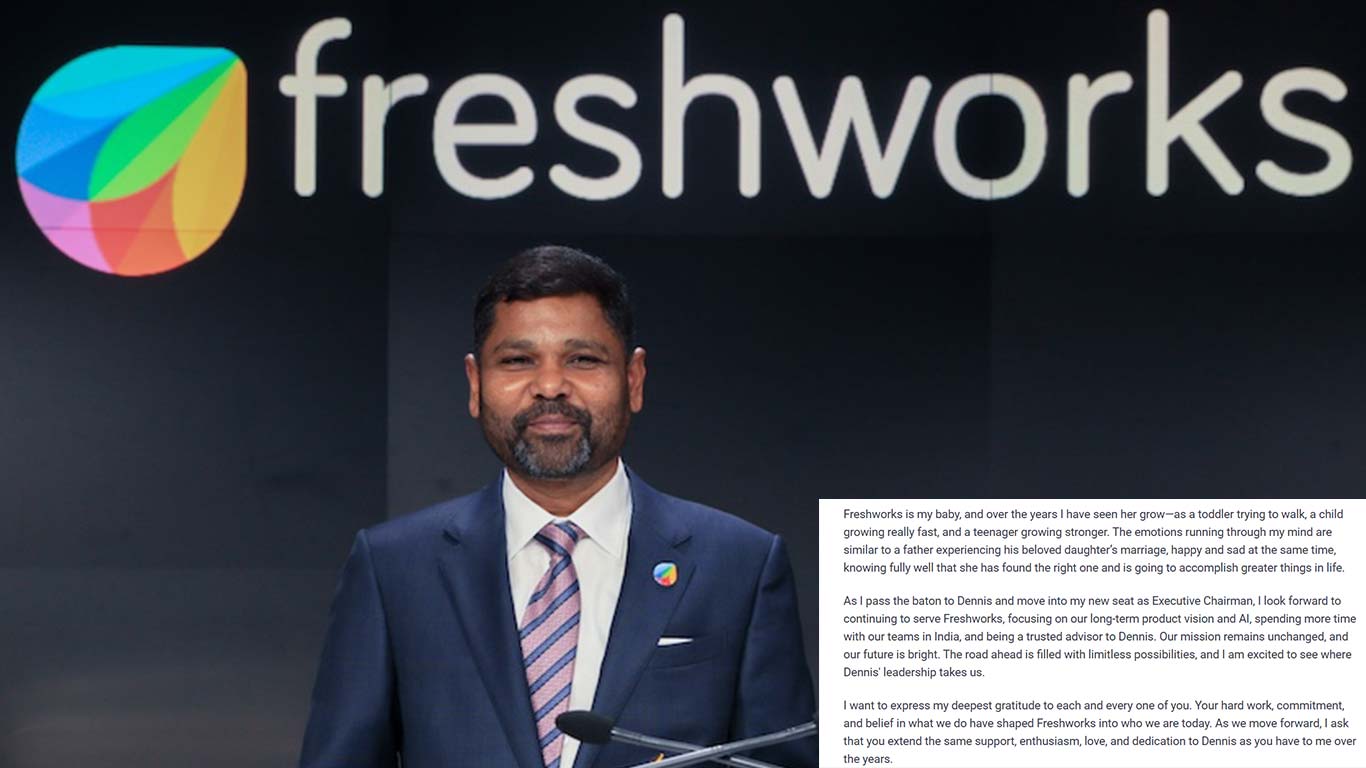 Freshworks Stock Drops as Girish Mathrubootham Steps Down As CEO